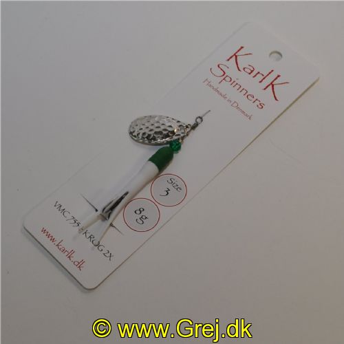 491844308 - Karl K Spinners - Put and Take - 8g - Str. 3 - Grøn/Hvid gummi og sølv blad