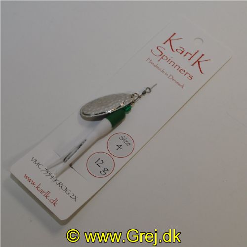 491844412 - Karl K Spinners - Put and Take - 12g - Str. 4 - Grøn/Hvid gummi og sølv blad