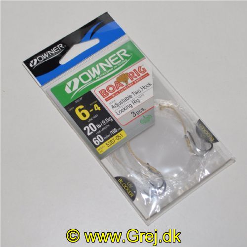 4953873097959 - Owner boa rig - størelse 6 enkelt-kroge - 9,1 kg - 150 cm - 3 stk.
