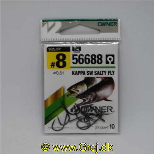 4953873484032 - Owner 56688 Kappa SW Salty Fly - Enkeltkroge - 10 stk - Meget skarpe - Str. 8