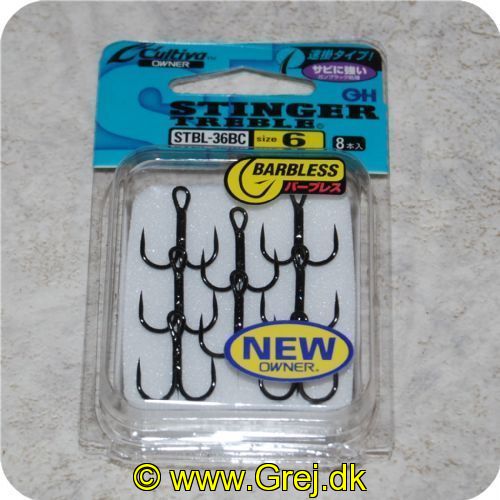 4953873509315 - S-Owner trekroge - Model STBL-36BC - Str. 6 - 8 stk. - Meget skarpe - Barbless