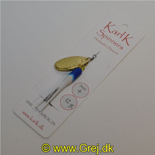 497843412 - Karl K Spinners - Put and Take - 12g - Str. 4 - Blå/Hvid gummi og guld blad