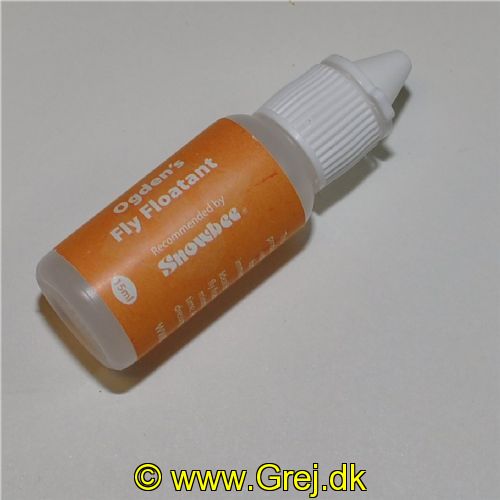 5060486710386 - Snowbee - Ogdens Fly Floatant.<BR>
<BR>
This exceptional and unique product is largely silicone based, with a compleatly non-toxic formula, high viscosity and immense hydrophobic properties.<BR>
<BR>
Ideal for easy application and high fly floatation in all conditions, with minimal surface slick at the same time. Add sparingly to hackles and dressings when dry, for the best results.