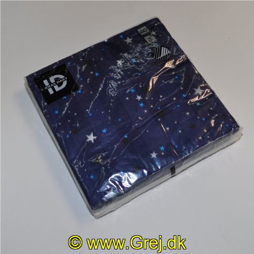 5700382292042 - Blå servietter med stjerner - 33*33cm - 20 stk - 3 lags