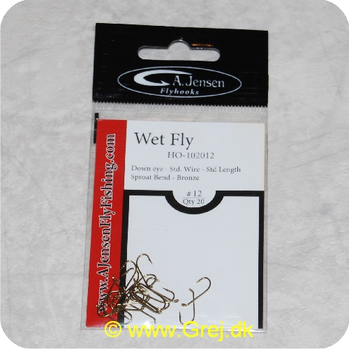 5704011017426 - Wet Fly - til vådfluer - nedbøjet øje Sproat Bend - Bronze - 20 stk - Str. 12