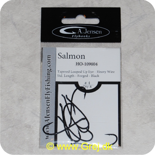5704011017808 - Salmon - Tapered Looped Up øje - Sort - 8 stk - Str. 4