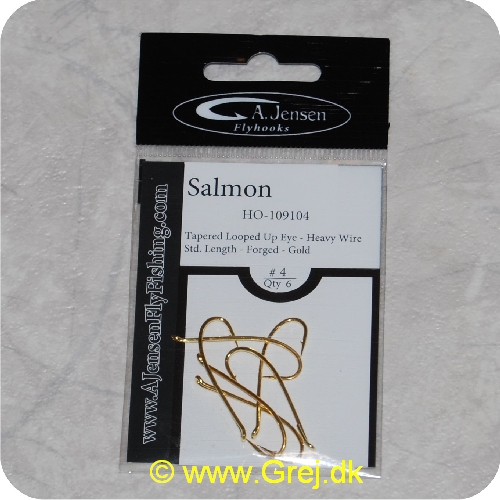 5704011017846 - Salmon enkeltkrog - opadbøjet øje - Gold - 6 stk - str. 4