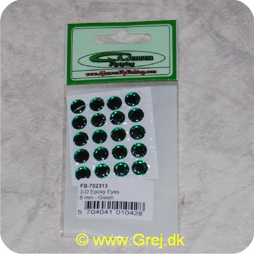 5704041010428 - 3-D Epoxy Eyes   8mm- Green