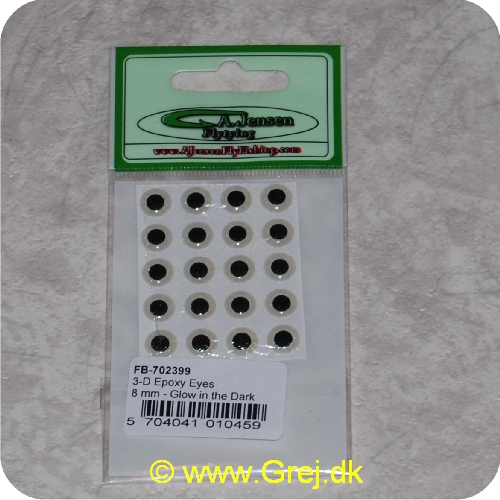 5704041010459 - 3-D Epoxy Eyes   8mm- Glow in the Dark