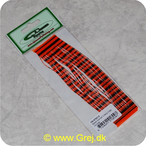 5704041018097 - Black Barred Crazy Legs - Orange - Silikone ben der giver enormt liv til fluen - Med Grizzly markeringer