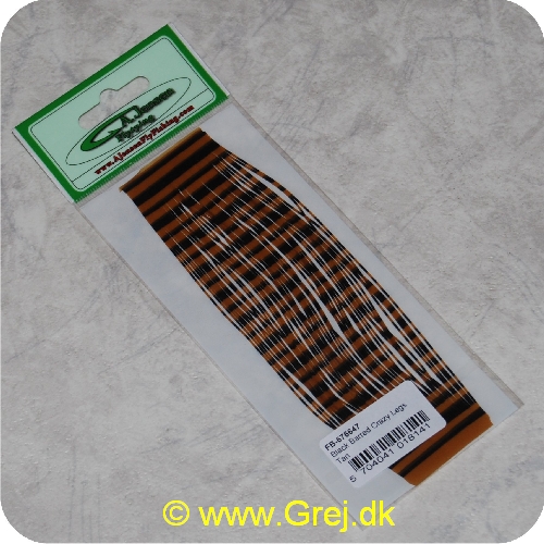 5704041018141 - Black Barred Crazy Legs - Tan (brun) - Silikone ben der giver enormt liv til fluen - Med Grizzly markeringer