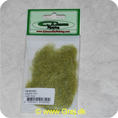 5704041018400 - Sparkle Dub - Light Olive - Til alle typer af fluer - Har et naturligt skin, grundet kantede fibre - Til nymfer, tørfluer, kystfluer og laksefluer
