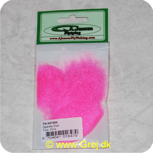 5704041018479 - Sparkle Dub - Fluo. Pink - Til alle typer af fluer - Har et naturligt skin, grundet kantede fibre - Til nymfer, tørfluer, kystfluer og laksefluer