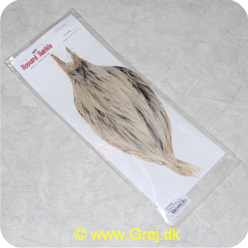 5704041018547 - Howard Hackles Cock Neck - TG - Silver Badger - Meget fine tørfluenakke - Mange fjer i forskellige størrelser
