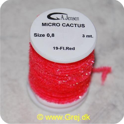 5704041018660 - Micro Cactus Chenille - Fluo. Rød - 3 meter - Size 0,8