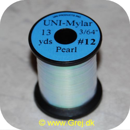 5704041100532 - UNI Mylar Flat Tinsel - Pearl - 13 yards - # 12 - Ekstra stærk Mylar tinsel - Transparent Pearl