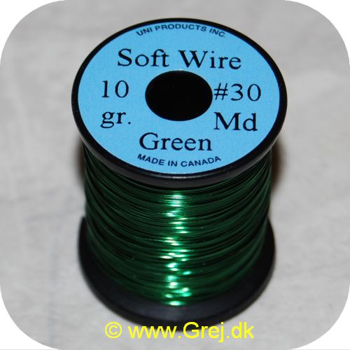 5704041100839 - UNI Soft Wire - grøn - 10 g - # 30 Md - Meget blød og stærk kobberwire - Perfekt til børster