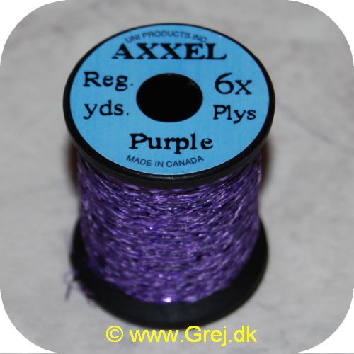 5704041100891 - Axxel tråd - Purple - Reg. yards  - 6x Ply - Vævet tinsel - Giver fine skinnende kroppe