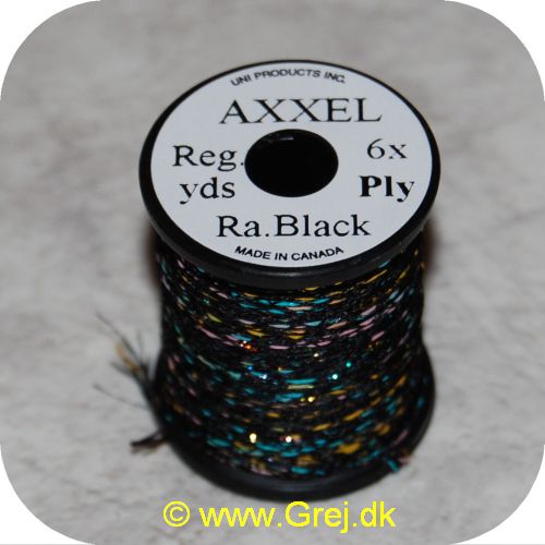 5704041101003 - Axxel tråd - Rainbow - Reg. yards  - 6x Ply - Vævet tinsel - Giver fine skinnende kroppe