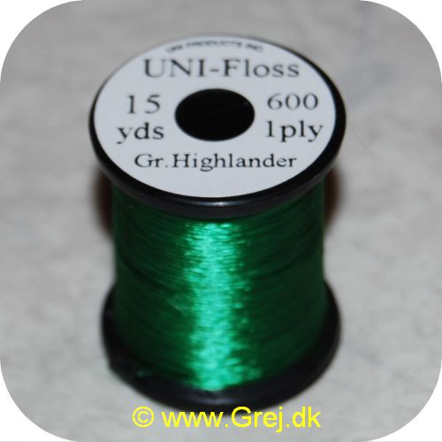 5704041101300 - UNI Floss - Grøn High. - 15 yards - 600 1ply - Stærk og skinnende floss i klare farver