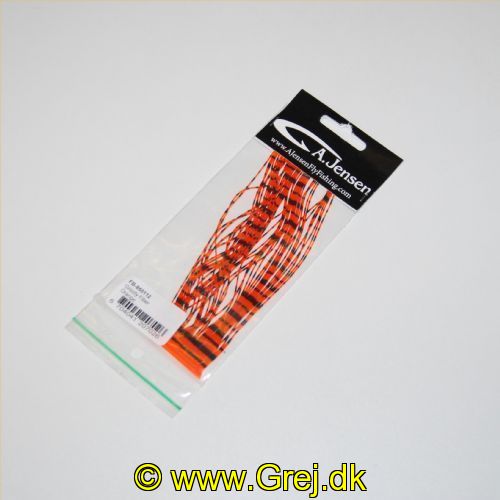 5704041207026 - Black Barred Crazy Legs - Orange - Silikone ben der giver enormt liv til fluen - Med Grizzly markeringer