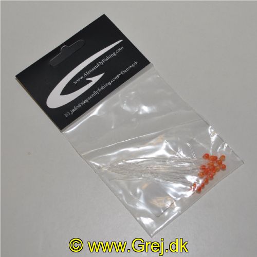 5704041210736 - Reje øjn / Shrimp Eyes - Plastik øjne - Fluo. Orange på klar stilk - Til Rejefluer - Str. M - 20 stk