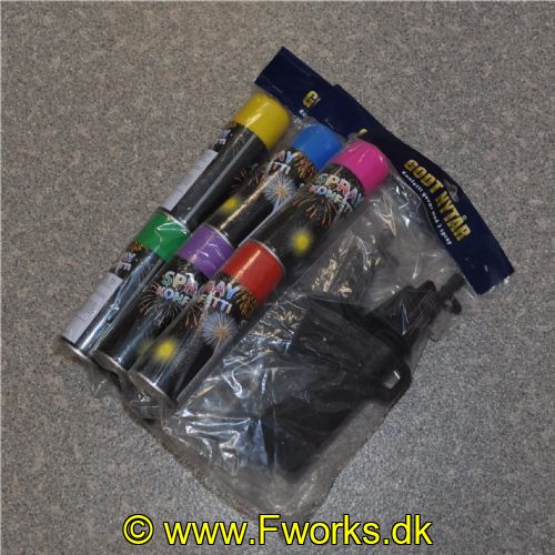 5704777005026 - Pistil til serpentinerspray samt 2 forskellige farver serpentiner spray (Ass. farver) 