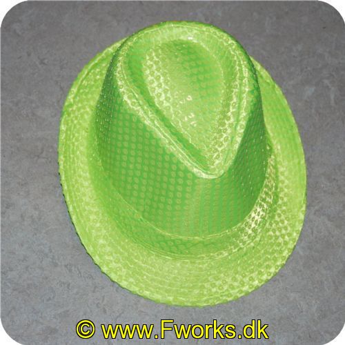 5704777036655 - Neon hatte med pailletter - Assorterede (Neon grøn/pink/orange)