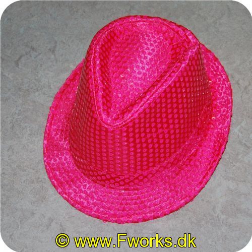 5704777036655 - Neon hatte med pailletter - Assorterede (Neon grøn/pink/orange)