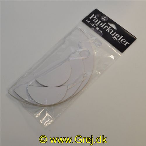 5704777040546 - Papirkugler sæt med 4stk Hvid