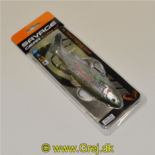 5706301028891 - Savage Gear 3D Trout Rattle Shad 17 cm - 90g - Fast Sinking - Rainbow