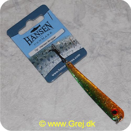 5706301218339 - Hansen Stripper 7 g - Grøn/gylden nistret