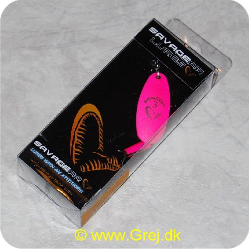 5706301423146 - Savagear Caviar spinner str. 3 - 9,5g - Flou Pink - Langkastende tungstens krop - Japansk trekrog - Immediate rotation