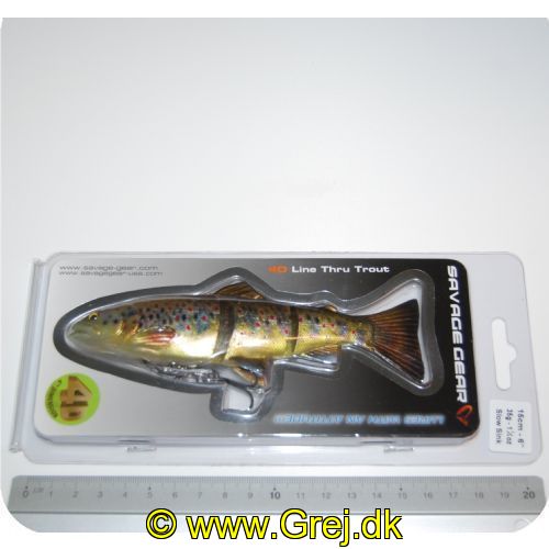 5706301573841 - Savage Gear 4D Line Thru Trout  SS 03 Dark Brown - 15 cm - 40g - Actionen af denne agn. Er så tæt på den virkelige naturlige udgave. som du kan forestille dig - den bogstaveligt talt svømmer som en levende ørred og det kan narre selv den mest sky gedde til at angribe!