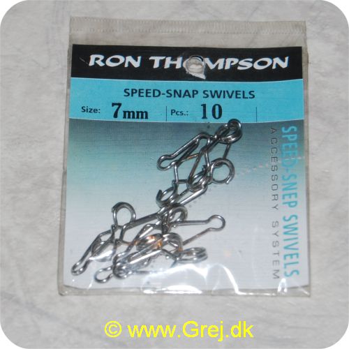 5706301621467 - Ron Thompson Speed Snap str. 7mm - 10 stk - Kraftig snap swivel med solid låsesystem som egner sig godt til sø-og havfiskeri