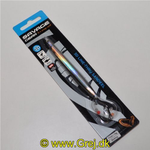 5706301621856 - 3D Line Thru Sandeel 11cm 15g - Sinking - Farve: BL S