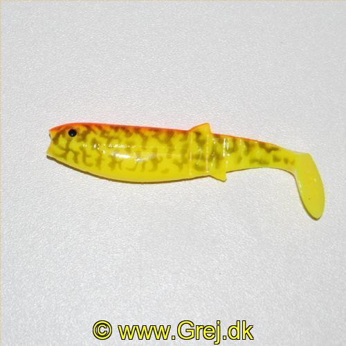 5706301715326 - Savage gear Cannibal Shad - 8 cm lang - 5 gram - Burbot Golden Ambulance (uden jighoved og stinger kroge)
<BR>Til Gedder og andre store rovfisk