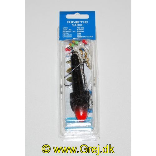 5707461302067 - Sabiki Pro Rig Fladfisk 120g med perler og sort ankerlod - Krogstr.: 2/0 - Line: 0.70mm