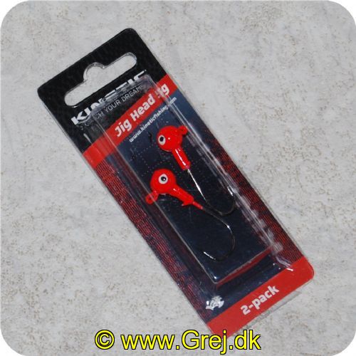 5707461302227 - Kinetic jig Head 5g - Rød - 2 stk