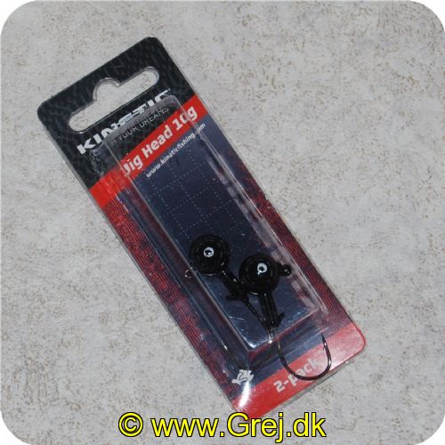 5707461302241 - Kinetic Jig Head 10g - Sort - 2 stk