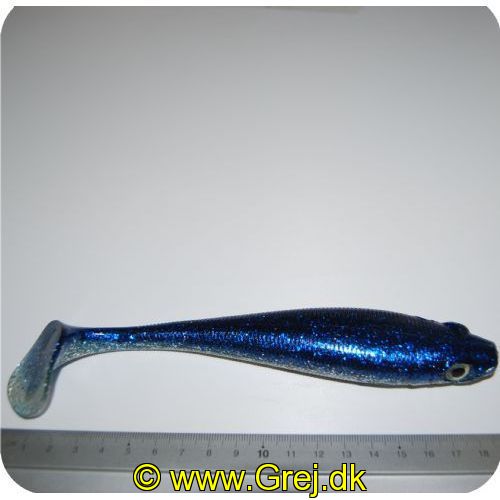 5707461329712 - Jig hale - En livlig Jig Hale. Halerne er 200mm/50g - Farve : Midnight blue/transparent - med multicolor glitter<BR>
Model: Playmate PT