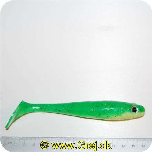 5707461329781 - Jig hale - En livlig Jig Hale. Halerne er 150mm/23g - Farve : Spring Grøn/gul - med multicolor glitter<BR>
Model: Playmate PT