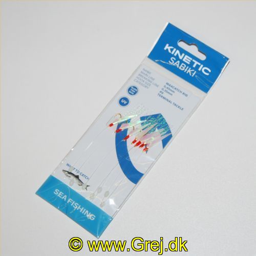 5707461354042 - Kinetic Sabiki Rig Silde/Makrel forfang - Glow Fiskeskin mix Flash - 7 kroge