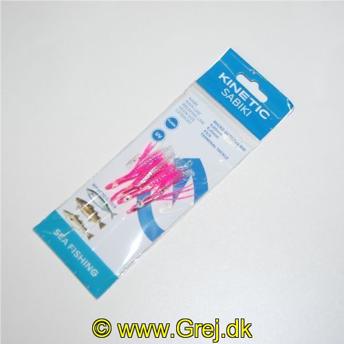 5707461354394 - Torsk/Makrel/Silde forfang - 4 små sprutter i forskellige farver - Main: 0,6mm Break: 0,45mm - Krog str. #3/0 - Farve: Pink/Sort