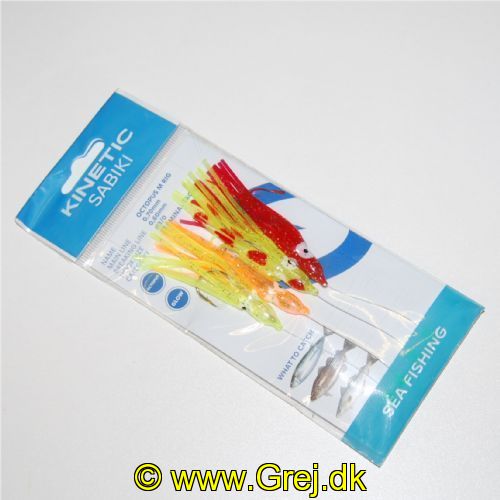5707461354585 - Torske/Makrel forfang - 4 små sprutter i forskellige farver - Main: 0,7mm Break: 0,6mm - Krog str. #3/0