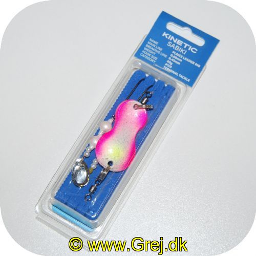 5707461356220 - Sabiki Fladfiskeske/Fladfiskerig 40g - Krog str. #1/0 - Main line: 0,6mm  - Farve: Kinky Pinky - Breaking line: 0,45mm
<BR><BR>Riggen er med 2 kroge og bundet op på et godt stykke skum. Som man fortsat kan opbevare riggen på - Med perler og spinneblad.