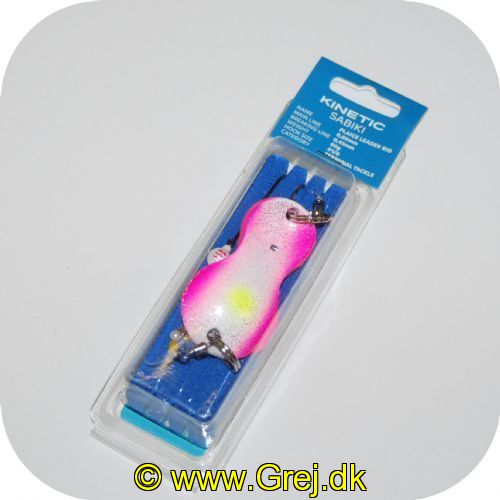 5707461356244 - Sabiki Fladfiskeske/Fladfiskerig 80g - Krog str. #1/0 - Main line: 0,6mm  - Farve: Kinky Pinky - Breaking line: 0,45mm
<BR><BR>Riggen er med 2 kroge og bundet op på et godt stykke skum. Som man fortsat kan opbevare riggen på - Med perler og spinneblad.