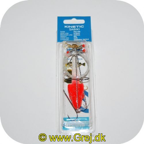 5707461356756 - Sabiki Pro Rig Fladfisk 60g med perler og ankerlod - Farve: Pearl Glitter/Red Target - Krogstr.: 2/0 - Main Line: 0.70mm - Braking line: 0,60mm