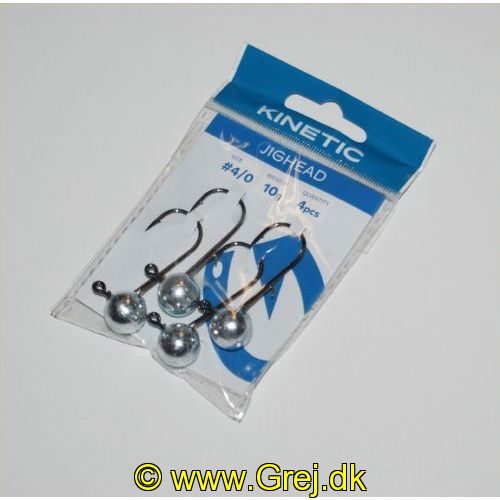 5707461362177 - Kinetic JigHead 10g - 4 stk - Krog str. #4/0