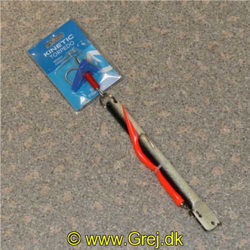5707461372596 - Kinetic Torpedo 500g. med ophængerkrog med rød gummi - Farve: Sort/Perlemor.